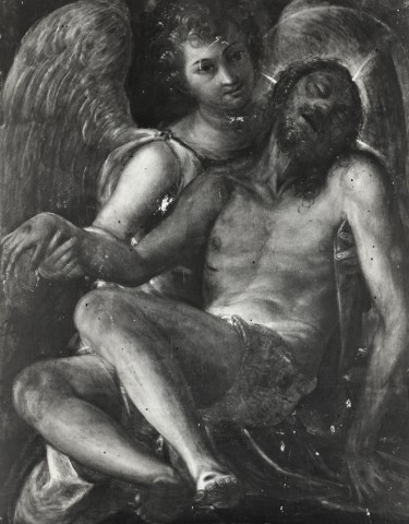 Anonimo — Anonimo veronese - sec. XVI - Cristo morto sorretto da un angelo — insieme